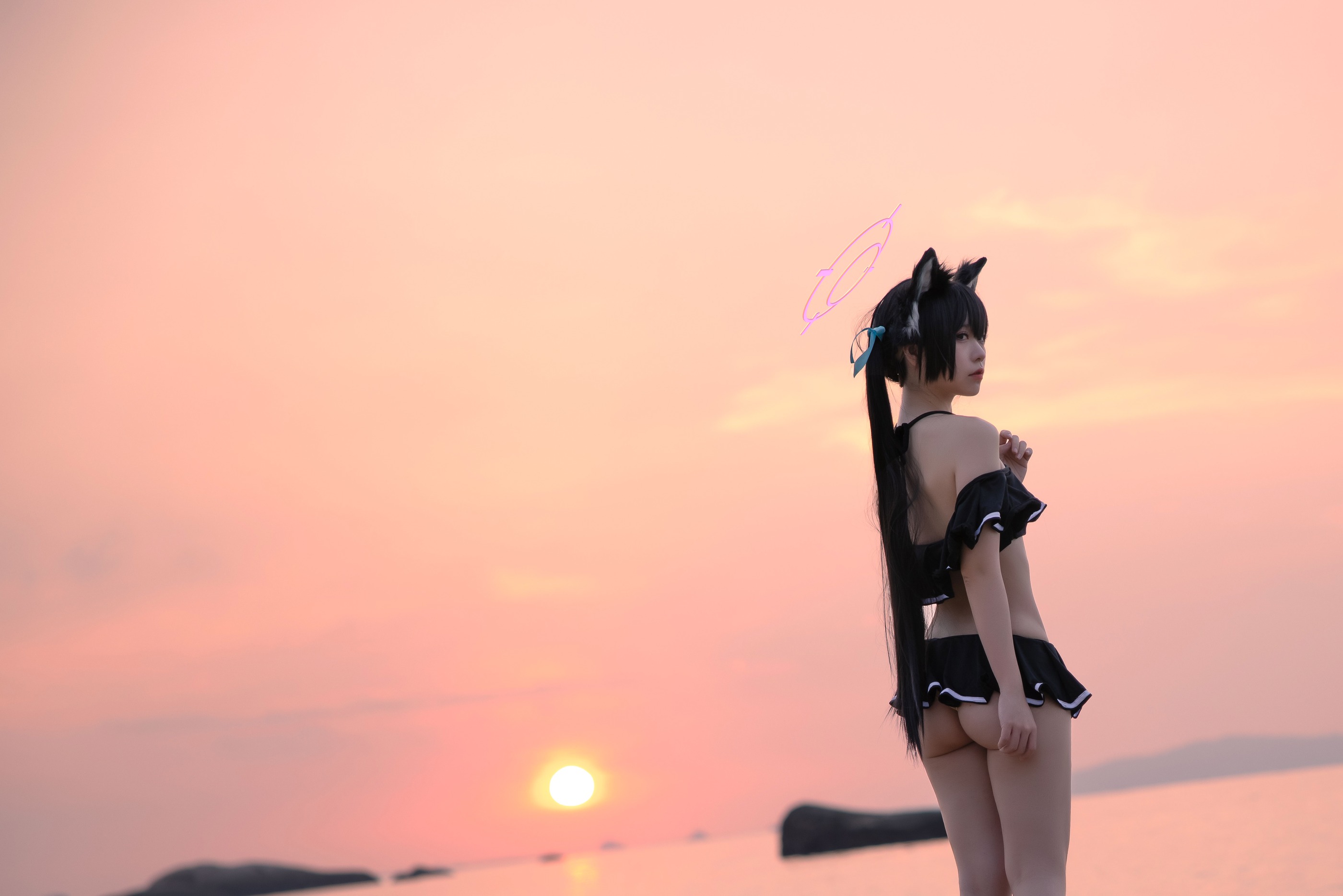 图片[1]-G44不会受伤 – NO.092 碧蓝档案-黑见芹香泳装[20P]-XikXak